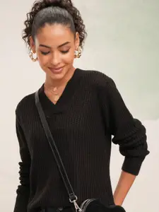 Tokyo Talkies Women Striped Knitted Pullover Sweater