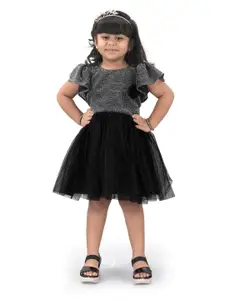 Shrithi Fashion Fab Girls Net Embellished Fit & Flare Dress