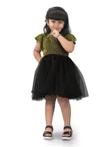Shrithi Fashion Fab Girls Embellished Net Fit & Flare Dress