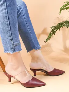 JM Looks Pointed Toe Kitten Mary Janes