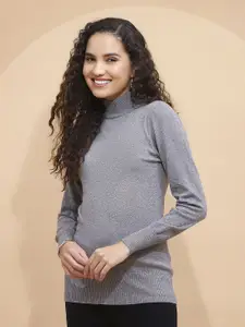 Global Republic  Fit Crew Neck Full Sleeves Skivvy For Women Organic Cotton Top