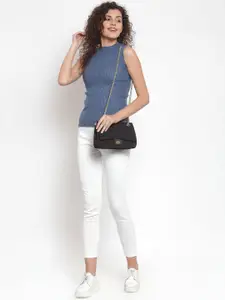 Global Republic Solid Knit Regular Fit Round Neck Sleeveless Top