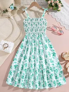 BAESD Girls Floral Print Fit & Flare Dress