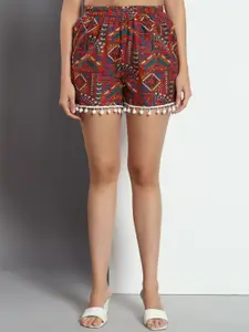 ADDYVERO Women Printed Loose Fit High-Rise Shorts