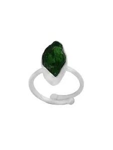 Exotic India Rugged Precious Gemstone Sterling Silver Ring