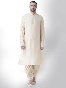 KISAH Mandarin Collar Cotton Silk Straight Kurta