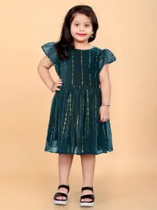 Shrithi Fashion Fab Girls Print Net Fit & Flare Dress