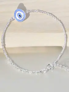 Taraash 925 Sterling Silver Eye Motif Bracelet Rakhi With Roli Chawal