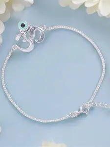 Taraash 925 Sterling Silver Divine Om Bracelet Rakhi With Roli Chawal