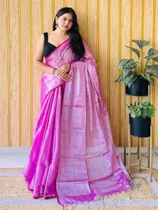 Anouk Zari Woven Solid Tissue Saree