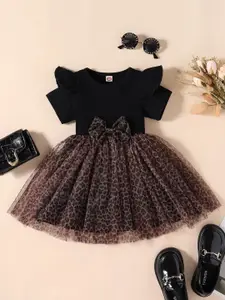 BAESD Animal Printed Net Fit & Flare Dress