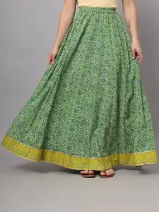 NYPA Women Printed Flared Maxi Skirt