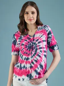 DressBerry Women Classic Opaque Tie Dye Casual Shirt
