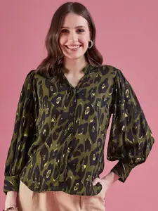 DressBerry Women Classic Opaque Animal Printed Casual Shirt