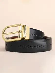 LOUIS STITCH Men Textured Leather Reversible Formal Belt