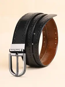 LOUIS STITCH Men Textured Leather Reversible Formal Belt