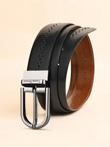 LOUIS STITCH Men Textured Leather Reversible Formal Belt