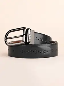 LOUIS STITCH Men Textured Leather Reversible Formal Belt