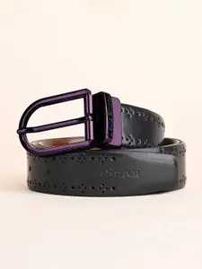 LOUIS STITCH Men Textured Leather Reversible Formal Belt