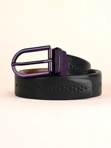 LOUIS STITCH Men Textured Leather Reversible Formal Belt