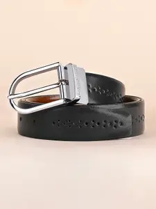 LOUIS STITCH Men Textured Leather Reversible Formal Belt