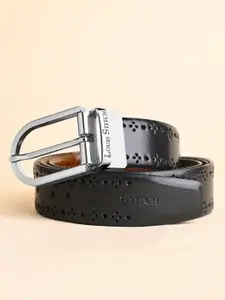 LOUIS STITCH Men Textured Leather Reversible Formal Belt