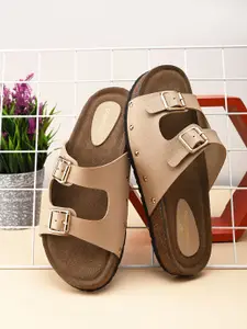 pelle albero Faux Leather Slip on Comfortable Flat Sandals For Women with Buckles