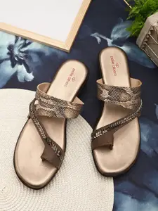 pelle albero Embellished One Toe Block Sandals