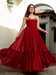 KALINI Solid Shoulder Strap Dress