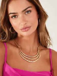 Accessorize Gold-Plated Layered Bar Collar Necklace