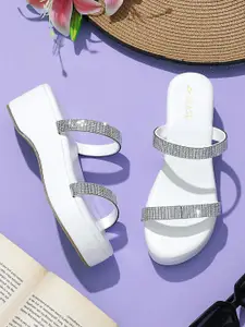 TRASE Textured Block Peep Toes