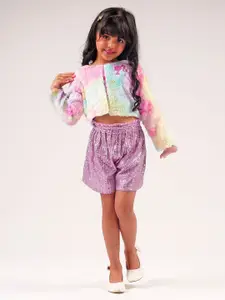 LIL DRAMA Girls Printed Barbie Shrug