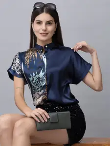 PURYS Women Abstract Printed Smart Floral Opaque Casual Shirt