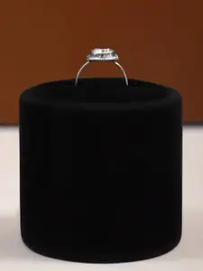 Exotic India Faceted Oval Shape Crystal Sterling Silver Ring