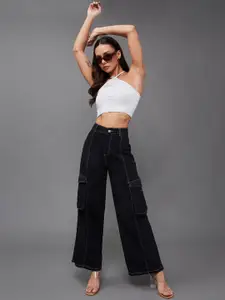 Miss Chase Women Wide Leg High-Rise Stretchable Jeans