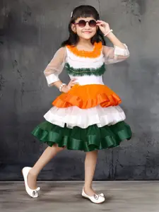 BAESD Girls Colourblocked Layered Peplum Dress