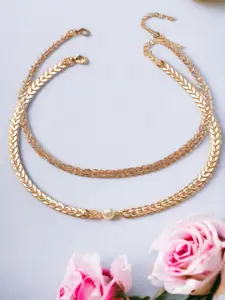 fabula Set Of 2 Gold-Plated Delicate Choker Necklace