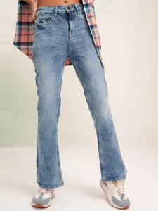 Tokyo Talkies Women Straight Fit Heavy Fade Stretchable Jeans