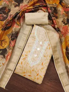 MANVAA Floral Printed Sequinned Unstitched Dress Material