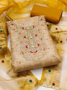 MANVAA Floral Embellished Unstitched Dress Material