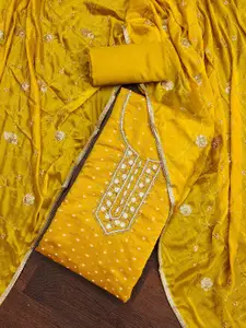 MANVAA Geometric Woven Design Beads and Stones Unstitched Dress Material