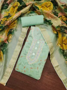 MANVAA Floral Printed Sequinned Unstitched Dress Material