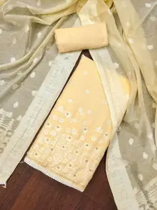 MANVAA Floral Embellished Unstitched Dress Material