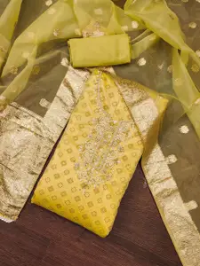 MANVAA Floral Embellished Unstitched Dress Material