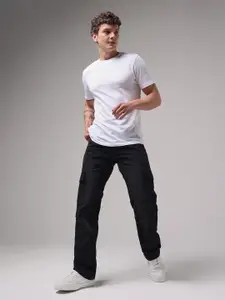 VUDU Men Mid Rise Comfort Light Fade Cargo Jeans