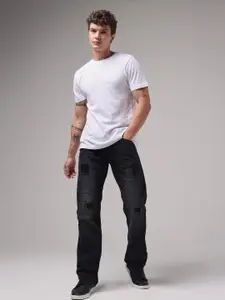 VUDU Men Comfort Mid-Rise Mildly Distressed Light Fade Jeans