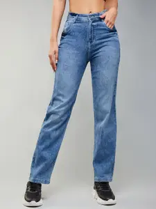 DOLCE CRUDO Wide-Leg Fit High Rise Clean Look Regular Length Stretchable Denim Jeans