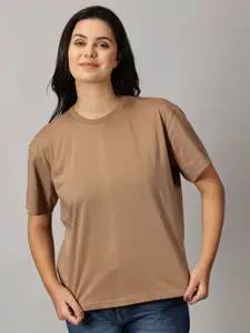 THE HOLLANDER Women Solid Half Sleeve Regular Fit T-shirt