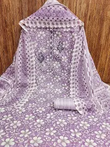 MANVAA Floral Printed Sequinned Unstitched Dress Material