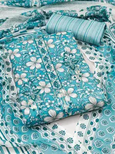 MANVAA Floral Printed Sequinned Unstitched Dress Material